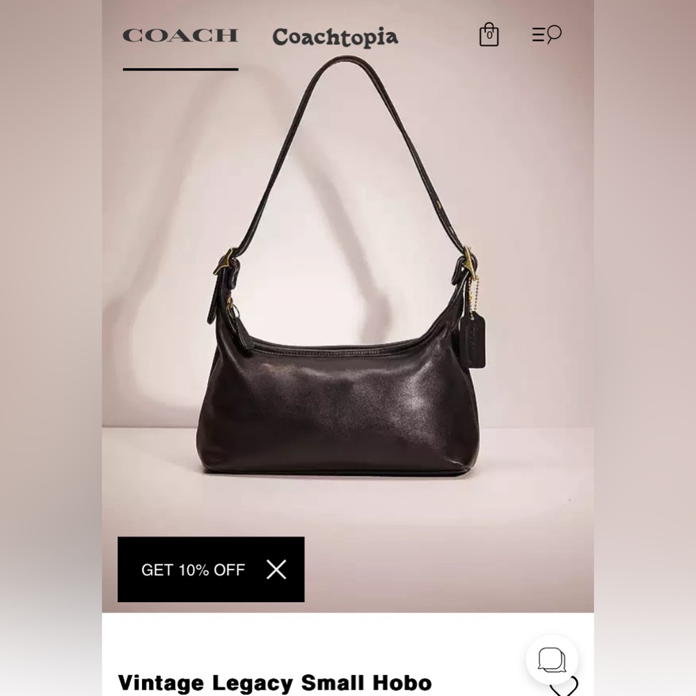 Coach Vintage Legacy Small Hobo Black